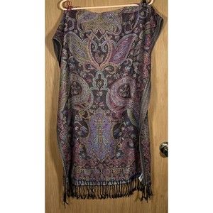 Modern Expressions Women's Shawl Vibrant Colors Festival Fringe Boho Hippie